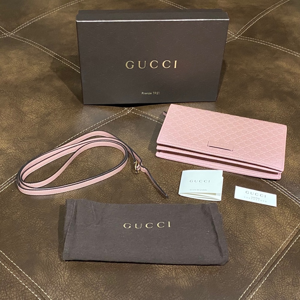 Gucci Pink Leather Micro GG Guccissima